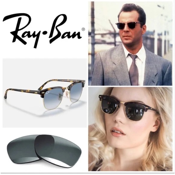 STUNNING Ray-Ban RB 3016 CLUBMASTER Blue Frame Grey Gradient Lenses UNISEX - Picture 8 of 16